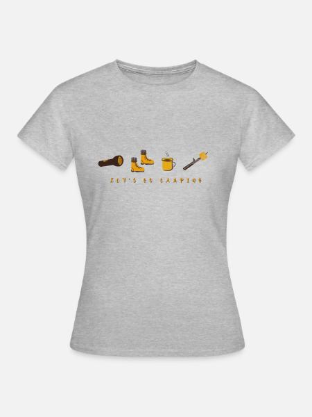 Let s Go Camping - Frauen T-Shirt - Grau meliert