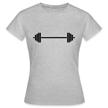 Langhantel Krafttraining - Frauen T-Shirt - Grau meliert - Vorne - AI Model Female 172 dark (172cm)