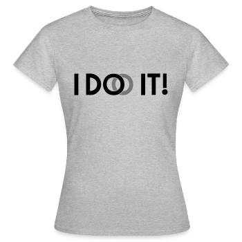 je le fais - T-shirt Femme - gris chiné - Devant - AI Model Female 172 dark (172cm)