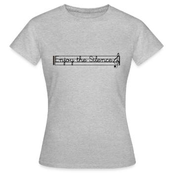 Enjoy the Silence - Frauen T-Shirt - Grau meliert - Vorne - AI Model Female 172 dark (172cm)