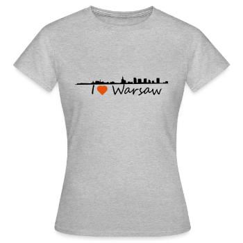 Ich liebe Warschau - Frauen T-Shirt - Grau meliert - Vorne - AI Model Female 172 dark (172cm)