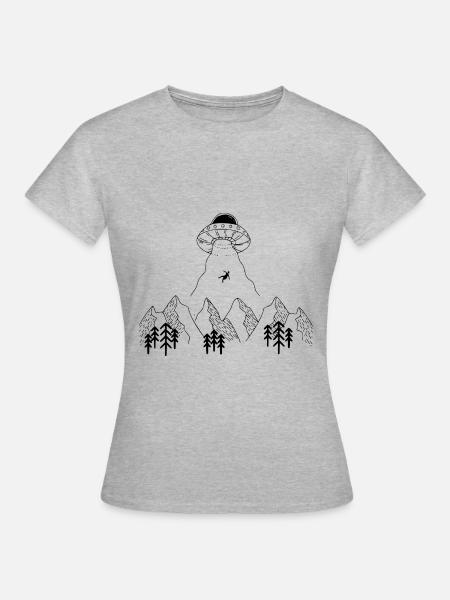 ufo kuhentführung - T-shirt dam - gråmelerad