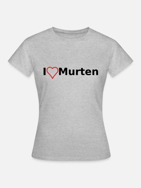I Love Murten - Frauen T-Shirt - Grau meliert