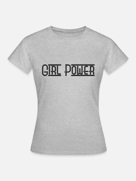 Girl Power - Frauen T-Shirt - Grau meliert