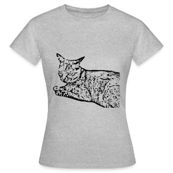 chat noir chat chaton doux cadeau de Noël - T-shirt Femme - gris chiné - Devant - AI Model Female 172 dark (172cm)