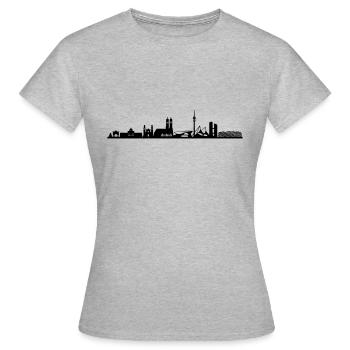 Skyline - München 2018 - Frauen T-Shirt - Grau meliert - Vorne - AI Model Female 172 dark (172cm)