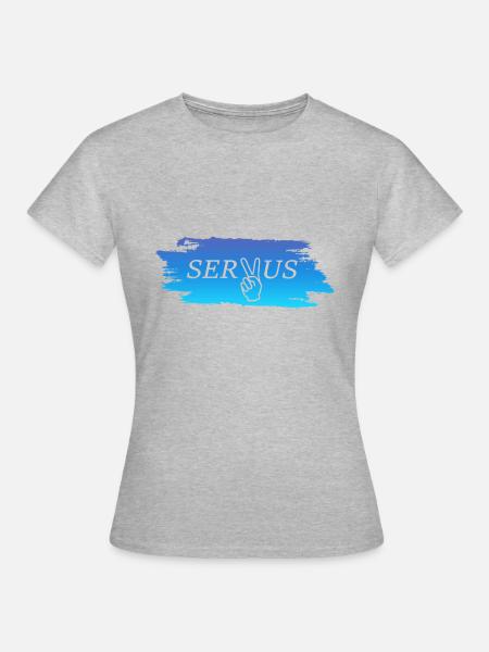Servus Bayern - Frauen T-Shirt - Grau meliert