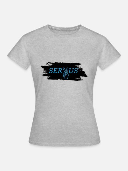 Servus Bayern - Frauen T-Shirt - Grau meliert