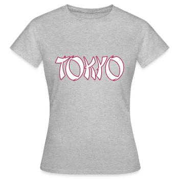 Tokyo - Women's T-Shirt - heather grey - Front - AI Model Female 172 dark (172cm)