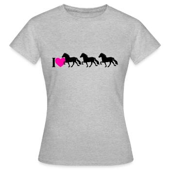 I Love Icelanders - Women's T-Shirt - heather grey - Front - AI Model Female 172 dark (172cm)