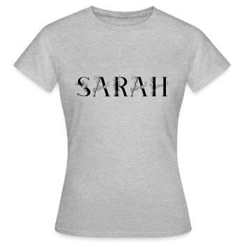 Name - Sarah - Frauen T-Shirt - Grau meliert - Vorne - AI Model Female 172 dark (172cm)