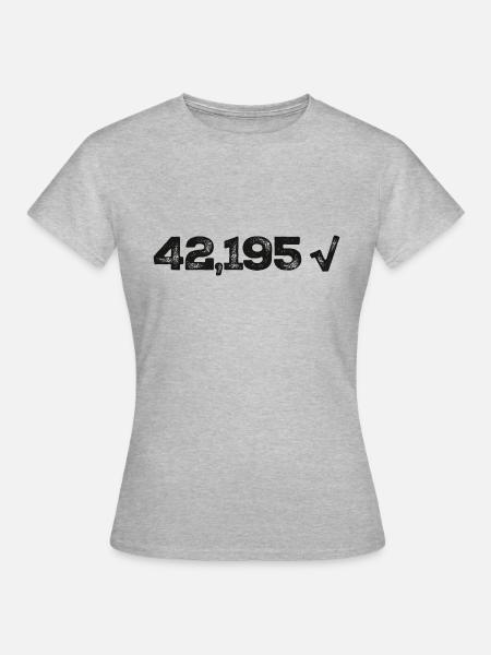 42195 Marathon Check black T-Shirt - Frauen T-Shirt - Grau meliert