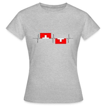 Herzfrequenz Schweiz - Frauen T-Shirt - Grau meliert - Vorne - AI Model Female 172 dark (172cm)