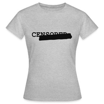 censuré - T-shirt Femme - gris chiné - Devant - AI Model Female 172 dark (172cm)