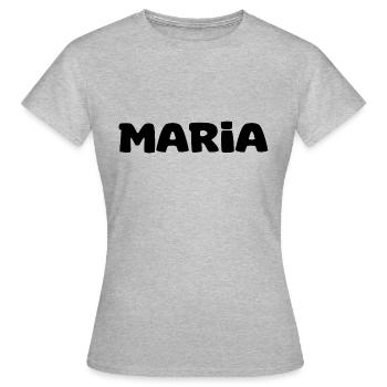 Nom - Maria - T-shirt Femme - gris chiné - Devant - AI Model Female 172 dark (172cm)