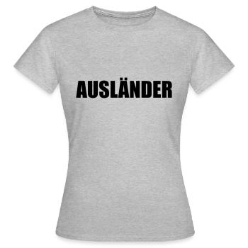AUSLÄNDER - Frauen T-Shirt - Grau meliert - Vorne - AI Model Female 172 dark (172cm)