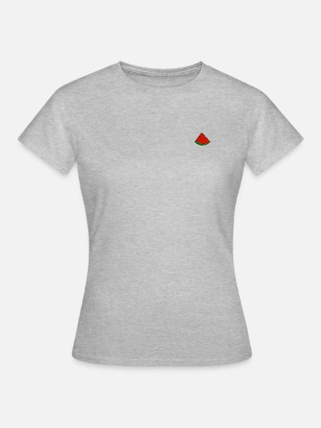 Wassermelone Sommer Essen Frisch - Frauen T-Shirt - Grau meliert