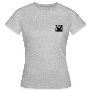 SuperMom - Frauen T-Shirt - Grau meliert - Vorne - AI Model Female 172 dark (172cm)