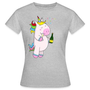 Sparkling Unicorn Drunk - Women's T-Shirt - heather grey - Front - AI Model Female 172 dark (172cm)