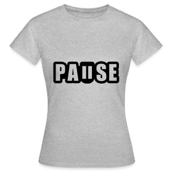Bouton pause-pause-pause - T-shirt Femme - gris chiné - Devant - AI Model Female 172 dark (172cm)