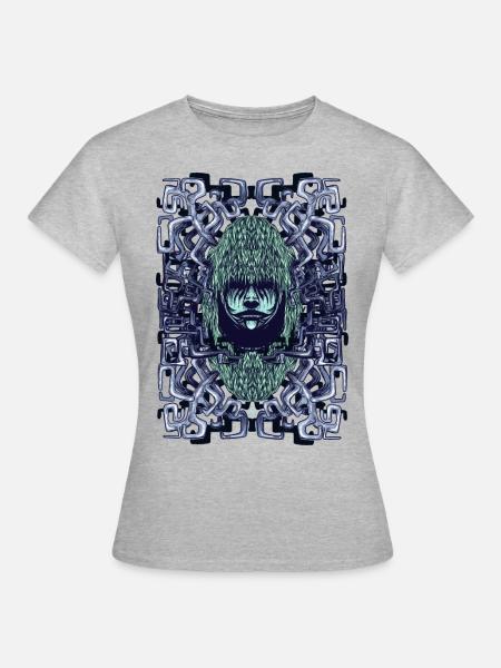 Junge mit Labirinth Hörnern - Frauen T-Shirt - Grau meliert