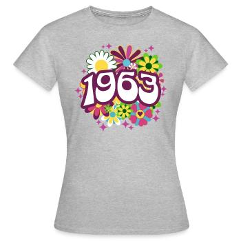 Fête Anniversaire Femme 1963 60 Ans Anniversaire - T-shirt Femme - gris chiné - Devant - AI Model Female 172 dark (172cm)