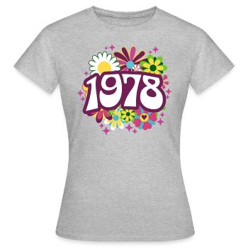 Birthday Party Woman 1978 45 years anniversary - Women's T-Shirt - heather grey - Front - AI Model Female 172 dark (172cm)