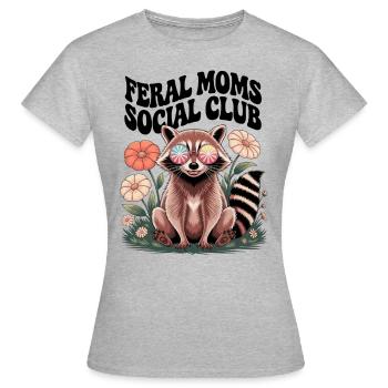 Club Social Raton Laveur Maman - T-shirt Femme - gris chiné - Devant - AI Model Female 172 dark (172cm)