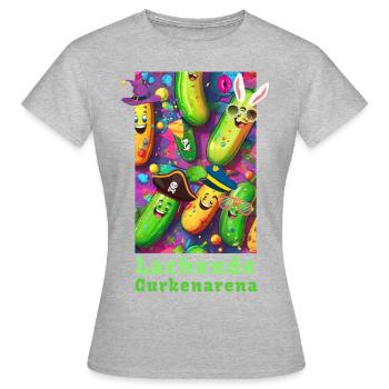 Concombres rieurs, concombres, carnaval, alaaf - T-shirt Femme - gris chiné - Devant - AI Model Female 172 dark (172cm)