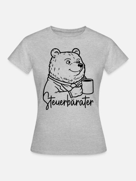 Steuerberater Bär Kaffeetasse Kaffee Steuerbärater - Frauen T-Shirt - Grau meliert