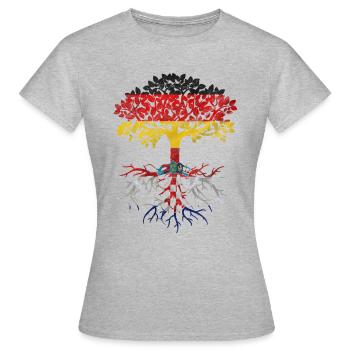 Deutscher mit kroatischen Wurzeln - Frauen T-Shirt - Grau meliert - Vorne - AI Model Female 172 dark (172cm)