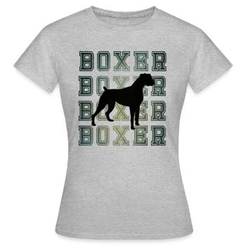 Disko Retro Boxer Hund - Frauen T-Shirt - Grau meliert - Vorne - AI Model Female 172 dark (172cm)