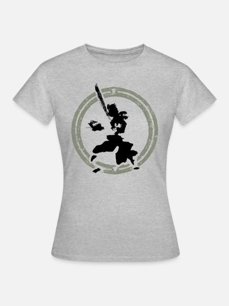 Samurai - Frauen T-Shirt - Grau meliert