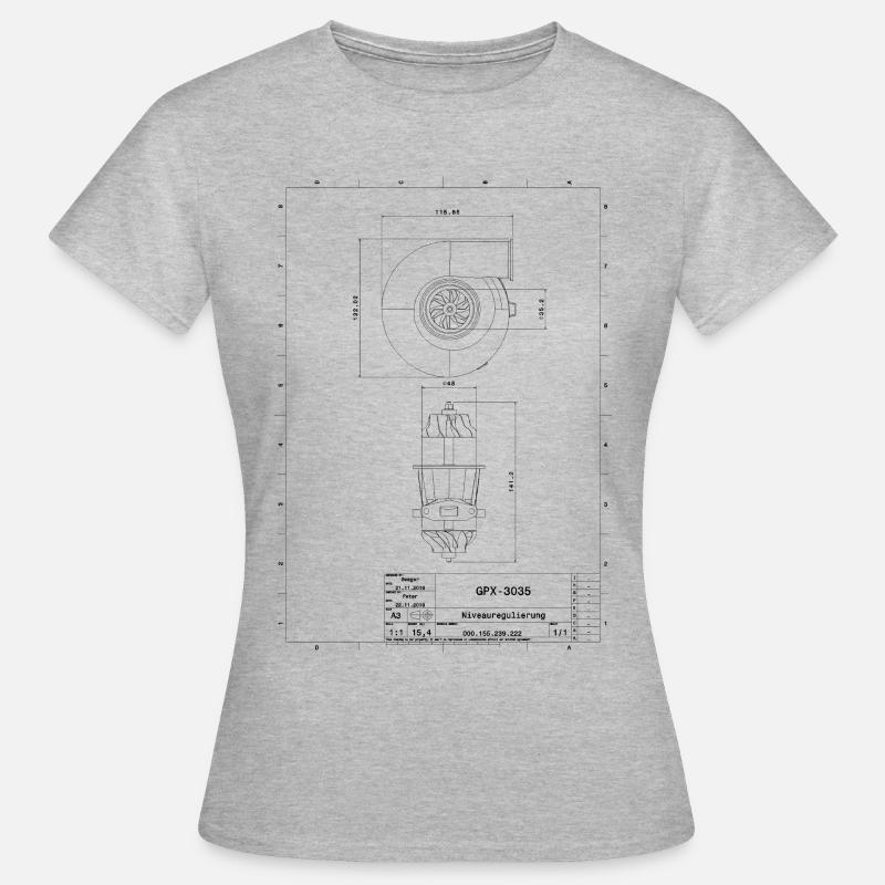 Technical drawing turbocharger - Women's T-Shirt - heather grey
