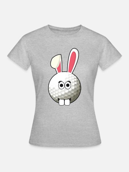 Golf golfen Osterhase Ostern Geschenk Hase - Frauen T-Shirt - Grau meliert