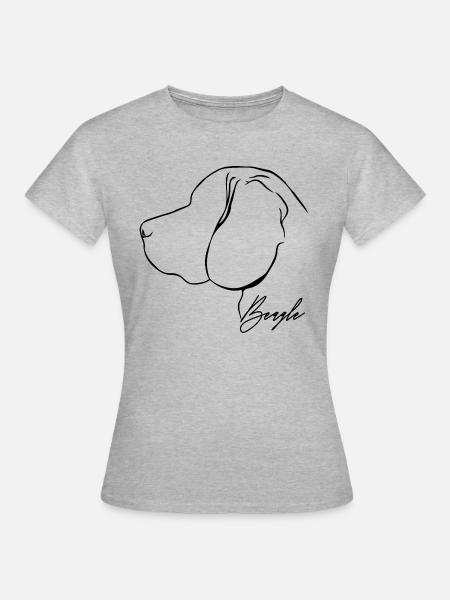 BEAGLE Profil Hunde Hund Jagdhund Wilsigns - Frauen T-Shirt - Grau meliert