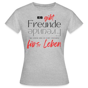 Beste Freunde FREUND Kumpel Kumpels - Frauen T-Shirt - Grau meliert - Vorne - AI Model Female 172 dark (172cm)