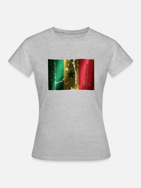 Senegal flag cool vintage used sport look - Women's T-Shirt - heather grey