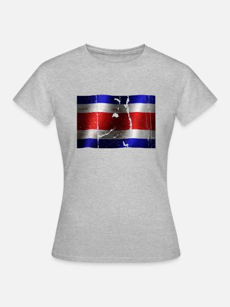 Costa Rica flag cool vintage used sport look - Women's T-Shirt - heather grey