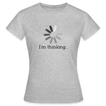 I'm Thinking - Netzwerk - Frauen T-Shirt - Grau meliert - Vorne - AI Model Female 172 dark (172cm)
