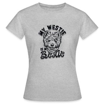 Mon westie est mon meilleur ami - amoureux des chiens - T-shirt Femme - gris chiné - Devant - AI Model Female 172 dark (172cm)