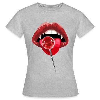 TRICK OR TREAT - T-shirt Femme - gris chiné - Devant - AI Model Female 172 dark (172cm)