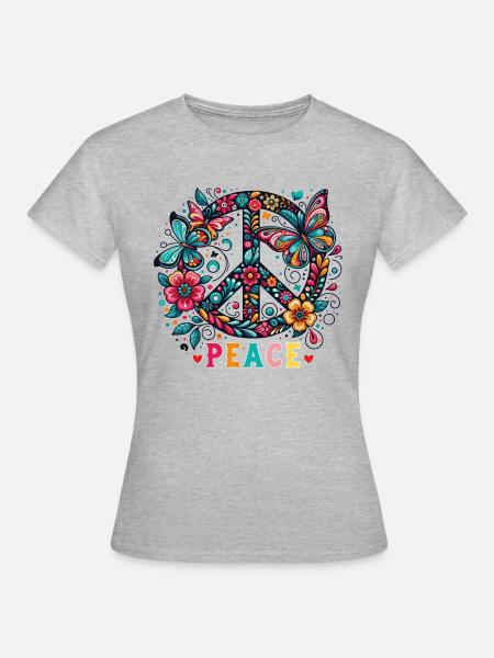 Peace Puls - Frauen T-Shirt - Grau meliert