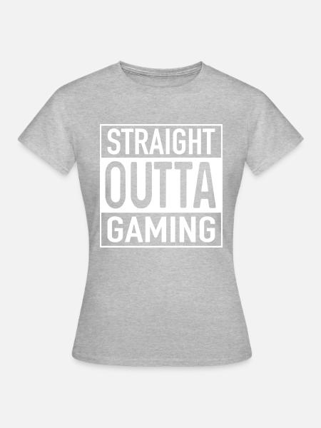 Straight OUTTA Gaming - Frauen T-Shirt - Grau meliert