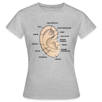 Anatomy of the Outer Ear Auricle - Women's T-Shirt - heather grey - Front - AI Model Female 172 dark (172cm)