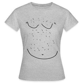 Bierbauch - Frauen T-Shirt - Grau meliert - Vorne - AI Model Female 172 dark (172cm)