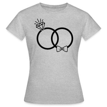 Bagues de mariage Bague papillon diamant Couple SW - T-shirt Femme - gris chiné - Devant - AI Model Female 172 dark (172cm)