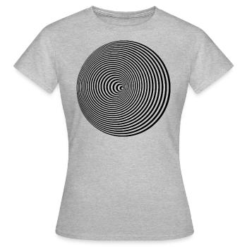 Kreis Illusion Geschenkidee Geschenk - Frauen T-Shirt - Grau meliert - Vorne - AI Model Female 172 dark (172cm)