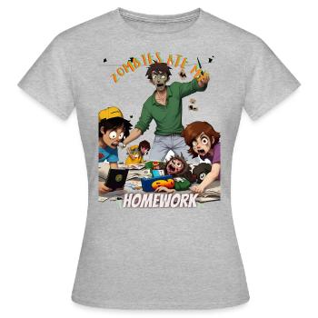 Zombies ate my homework - Women's T-Shirt - heather grey - Front - AI Model Female 172 dark (172cm)