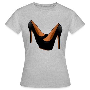 chaussures highheels schoes flipflops boots bottes37 - T-shirt Femme - gris chiné - Devant - AI Model Female 172 dark (172cm)